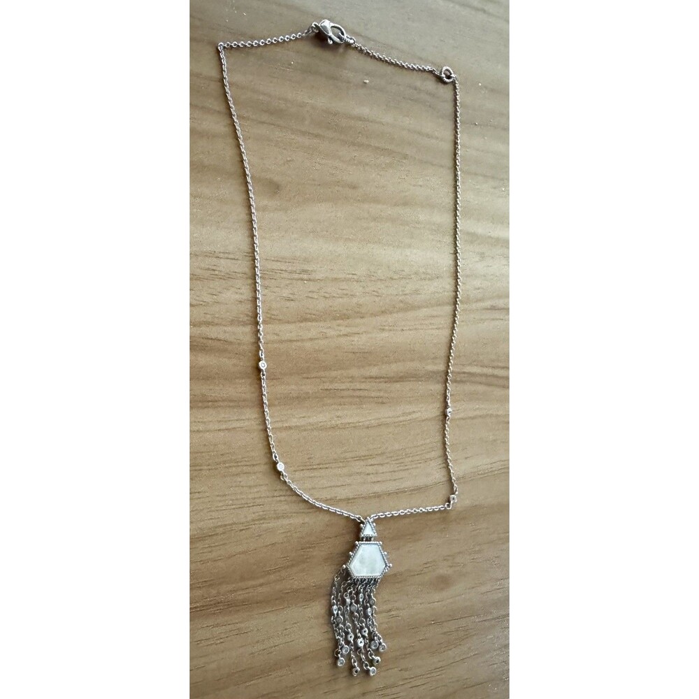 Judith Ripka Designer Sterling Silver Mother of Pearl Necklace 18"